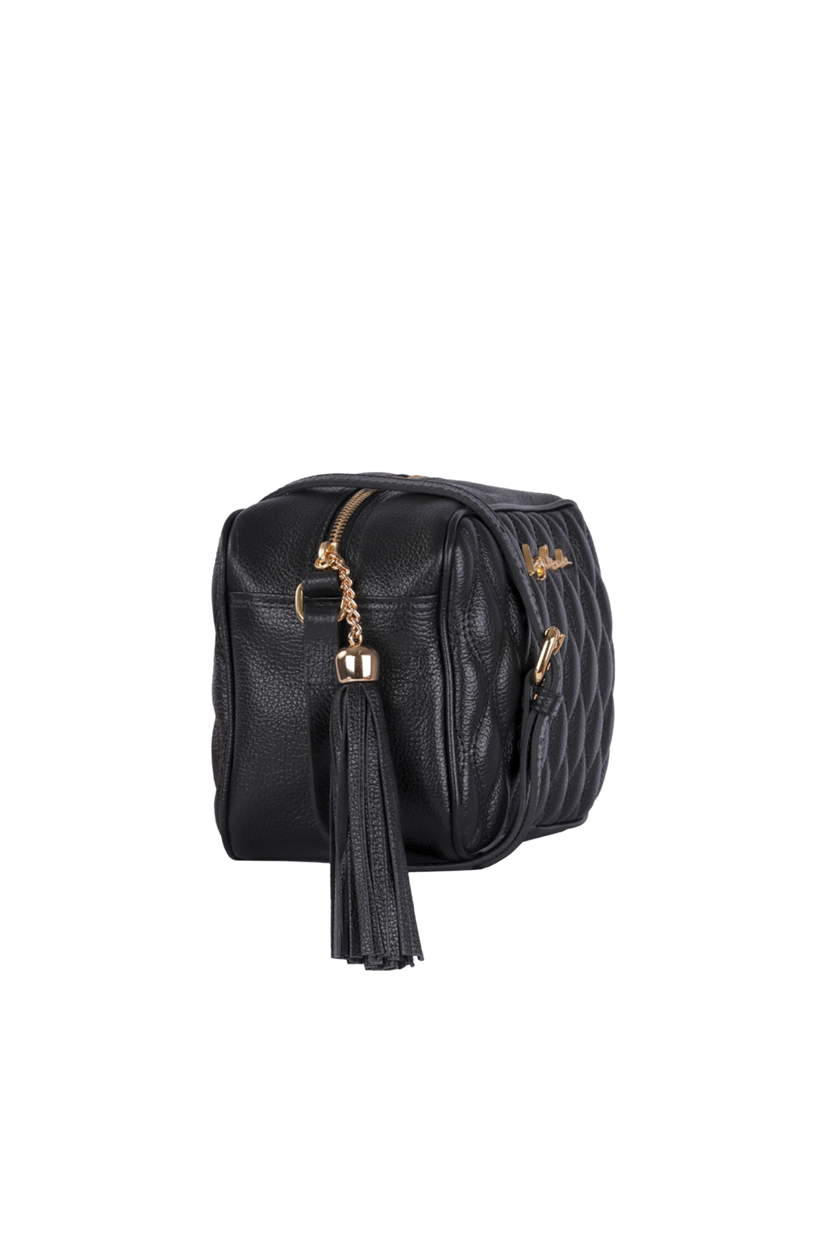 BOLSA CLÁSSICA EM COURO PRETO E ALÇA REGULÁVEL MÉDIA