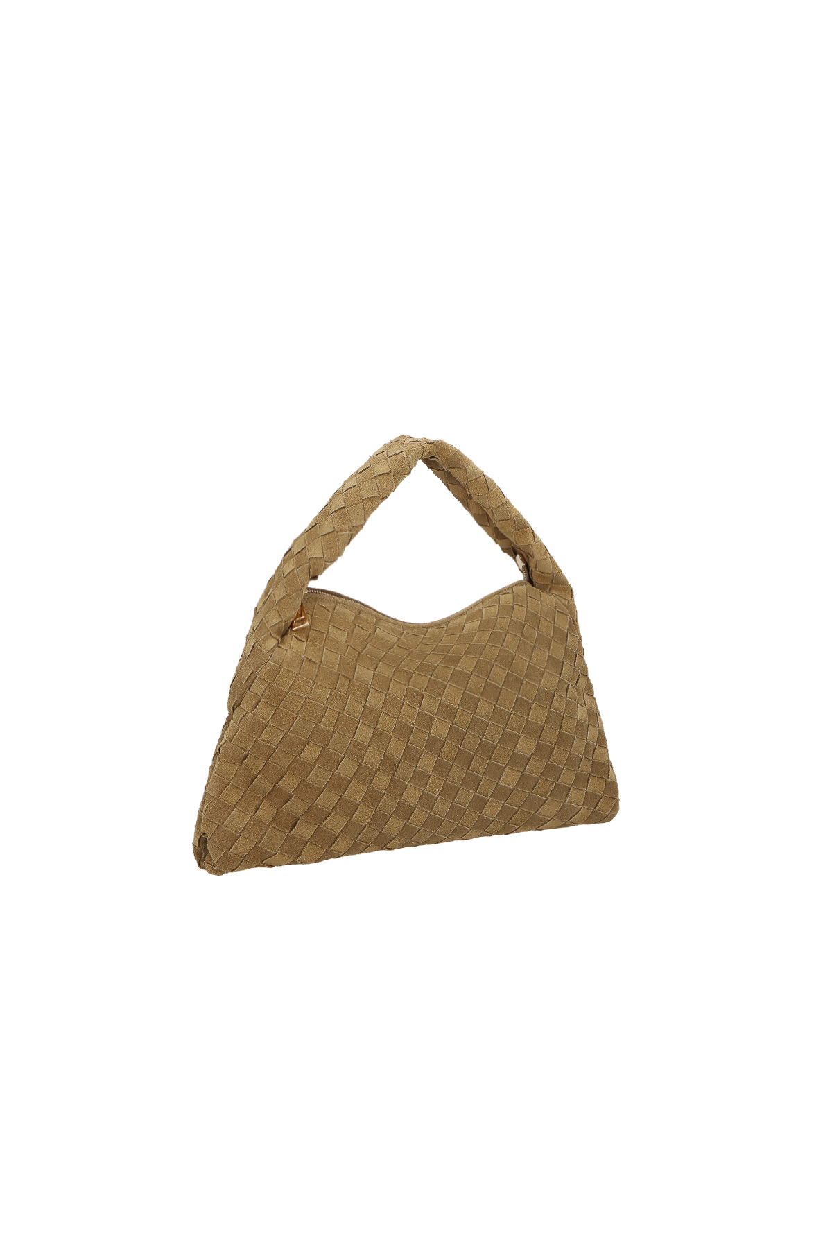 BOLSA HOBO EM CAMURÇA TRESSÊ VERDE ASPARGO MÉDIA