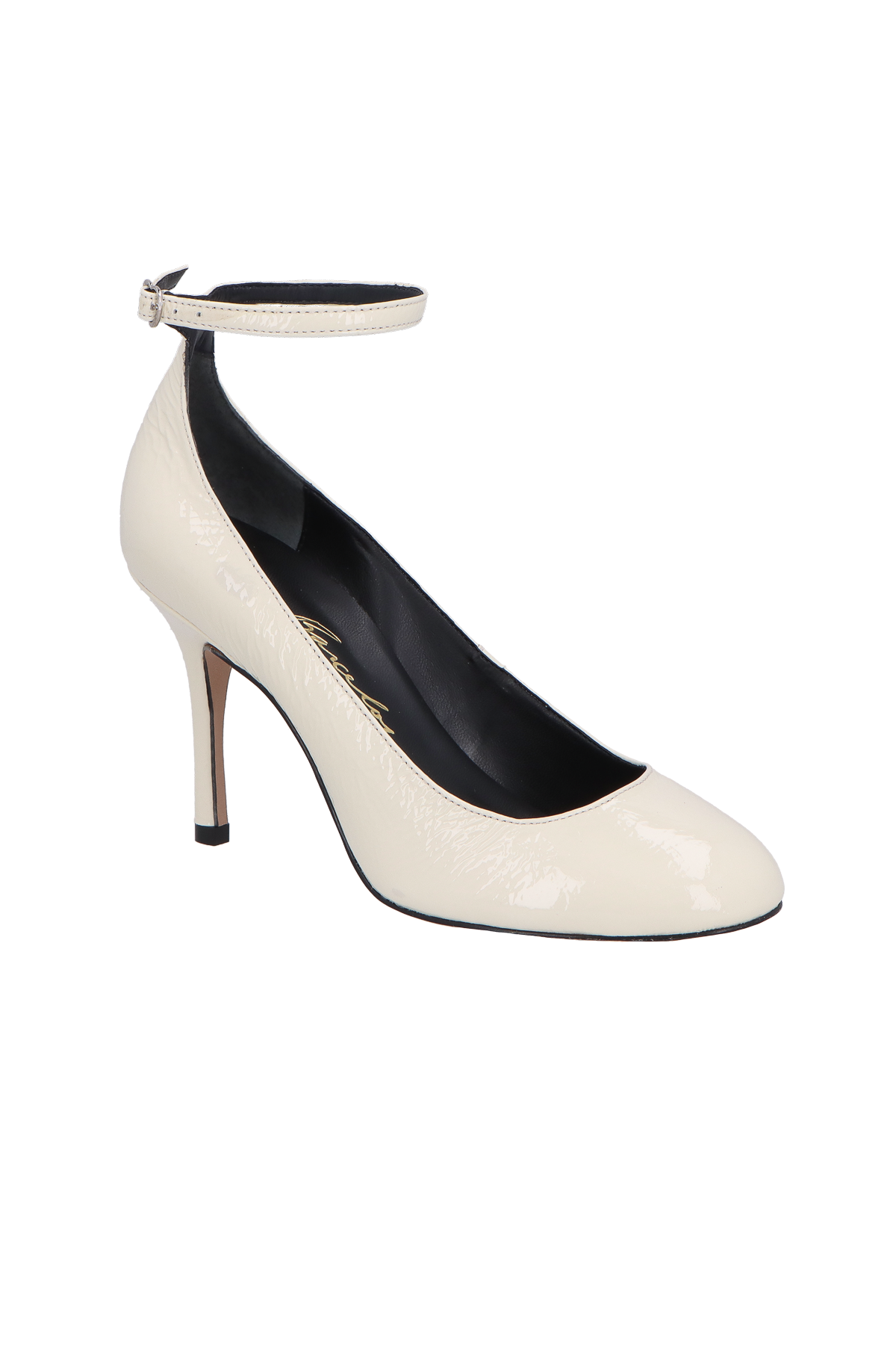 SCARPIN DE BICO ARREDONDADO EM COURO OFF WHITE