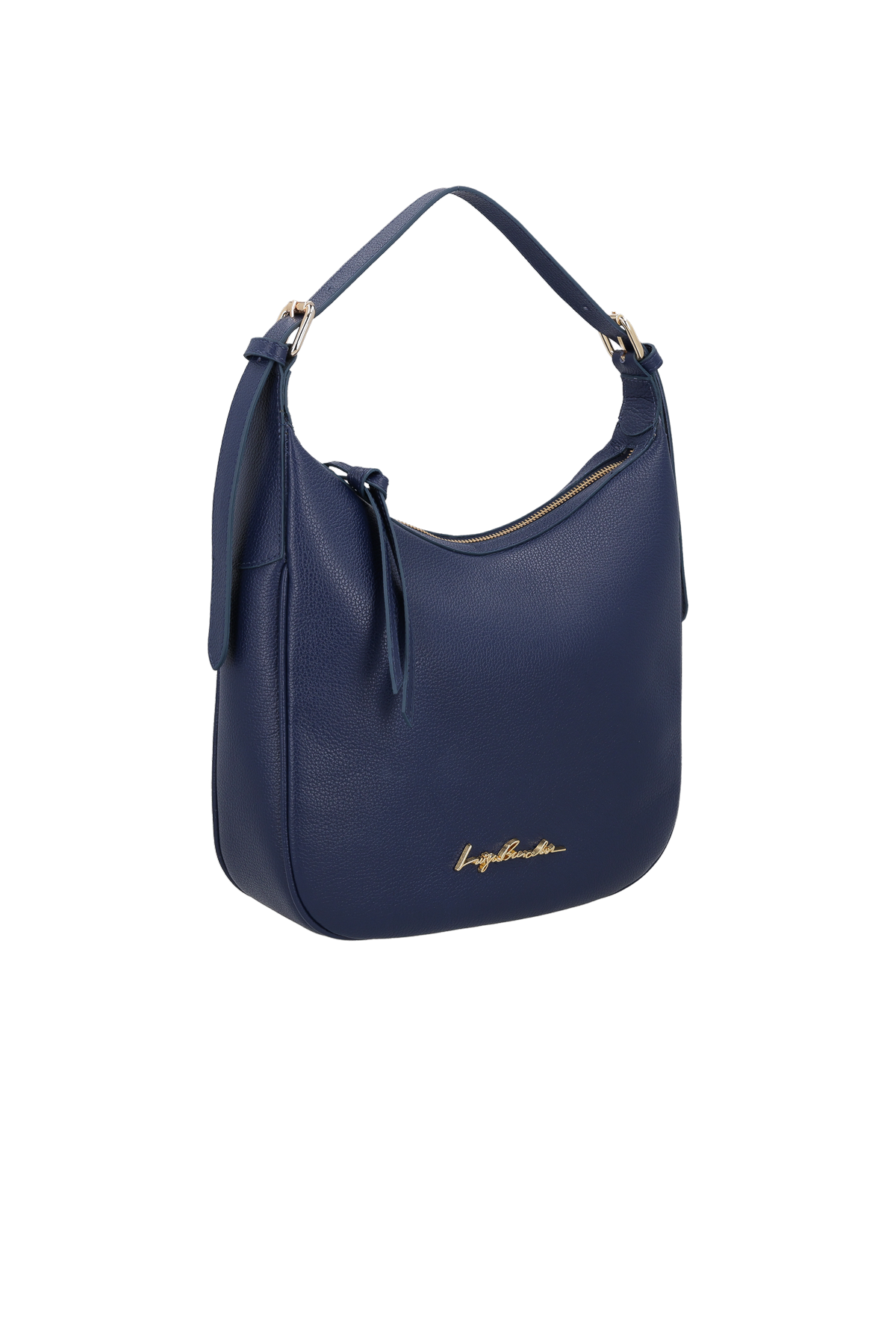 BOLSA HOBO EM COURO AZUL NAVAL DE ALÇA REGULÁVEL MÉDIA