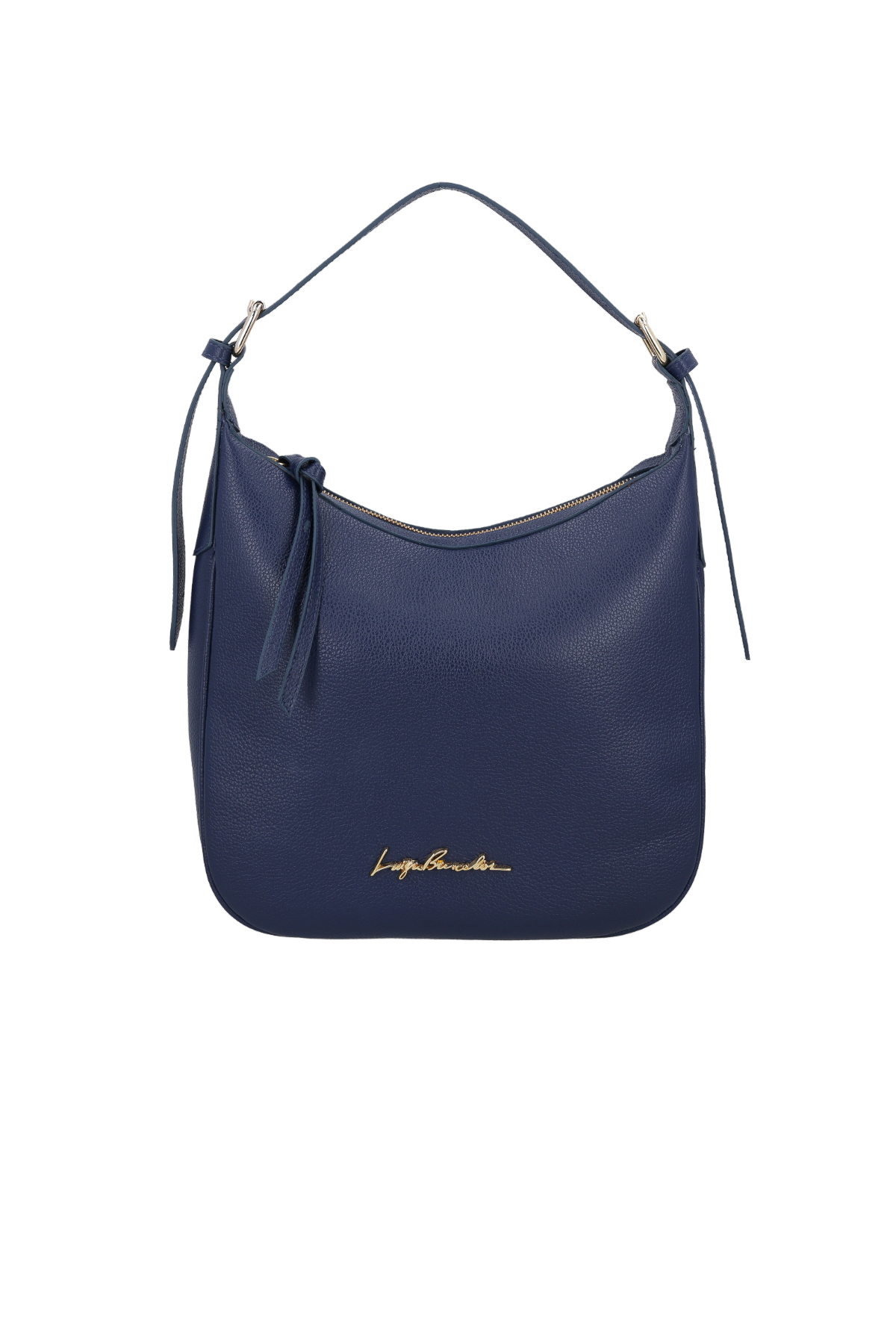 BOLSA HOBO EM COURO AZUL NAVAL DE ALÇA REGULÁVEL MÉDIA