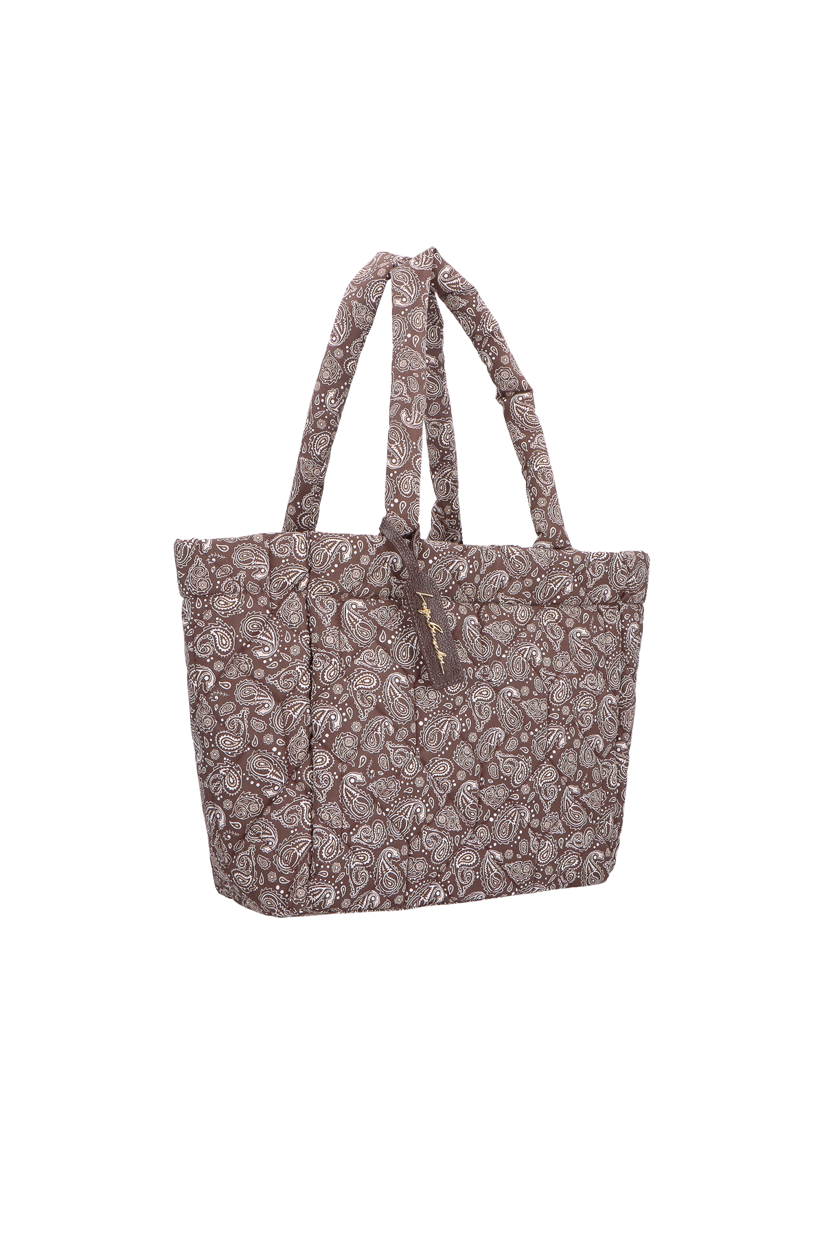 BOLSA GRANDE DE BANDANA EM MATELASSÊ CAFÉ