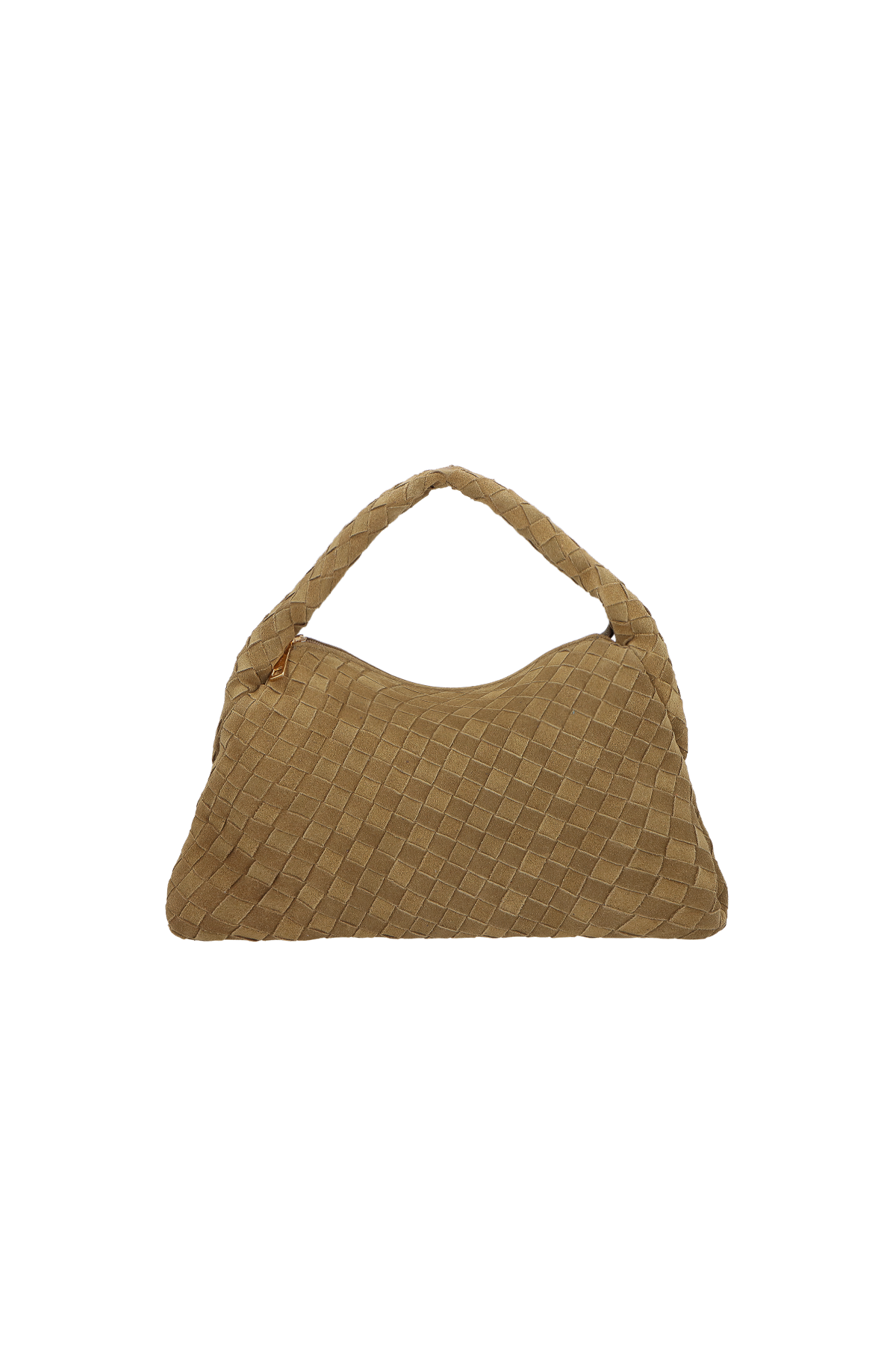 BOLSA HOBO EM CAMURÇA TRESSÊ VERDE ASPARGO MÉDIA
