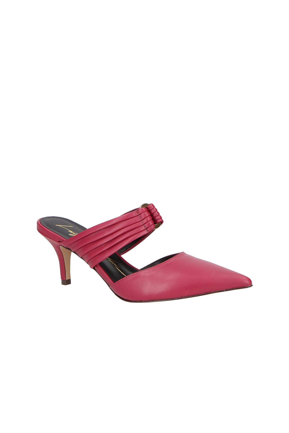 SCARPIN MULE DE BICO FINO EM COURO AMEIXA