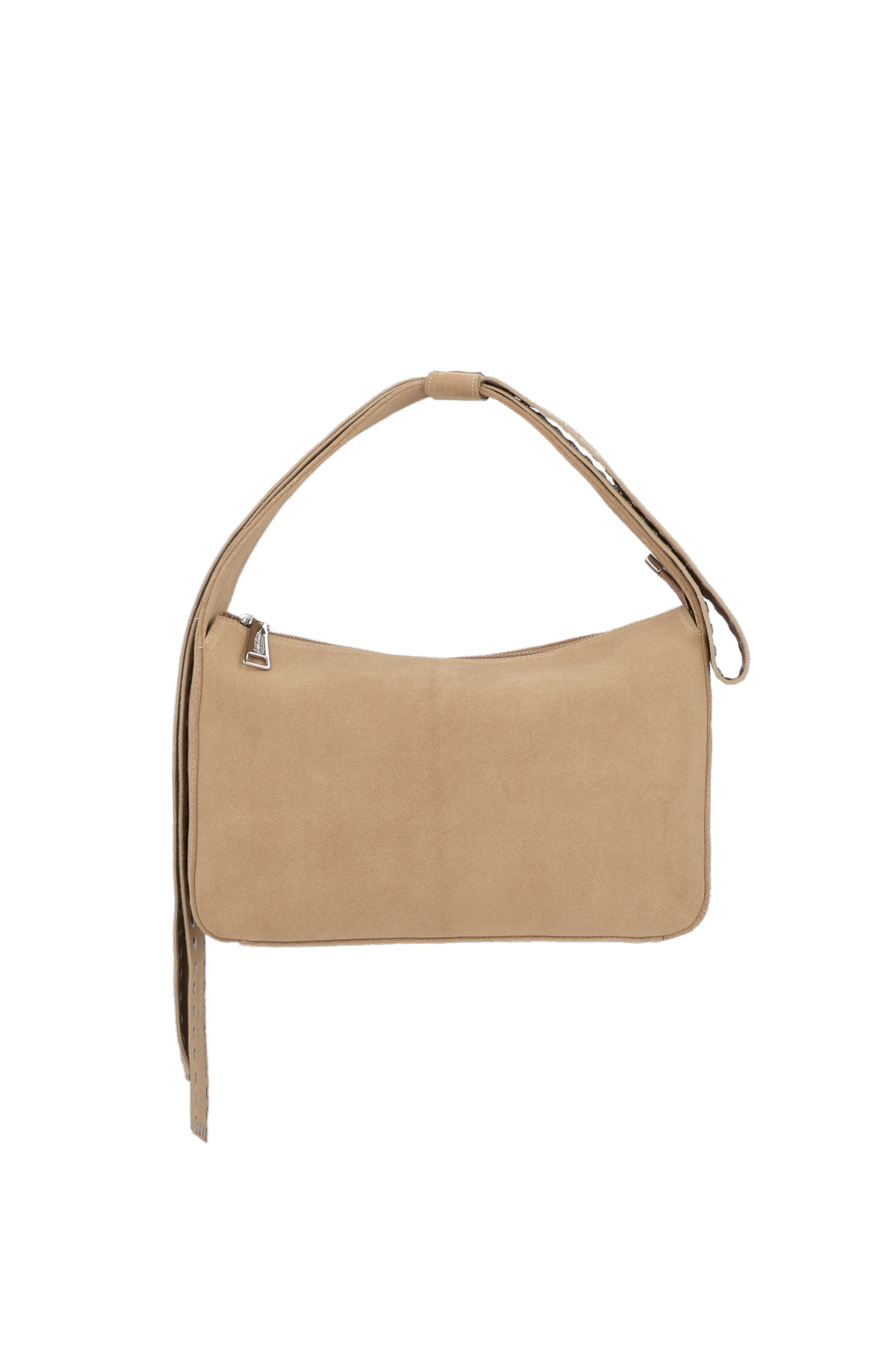 BOLSA DE ALÇA CURTA ADORNADA DE REBITES BEGE FENDI MÉDIA