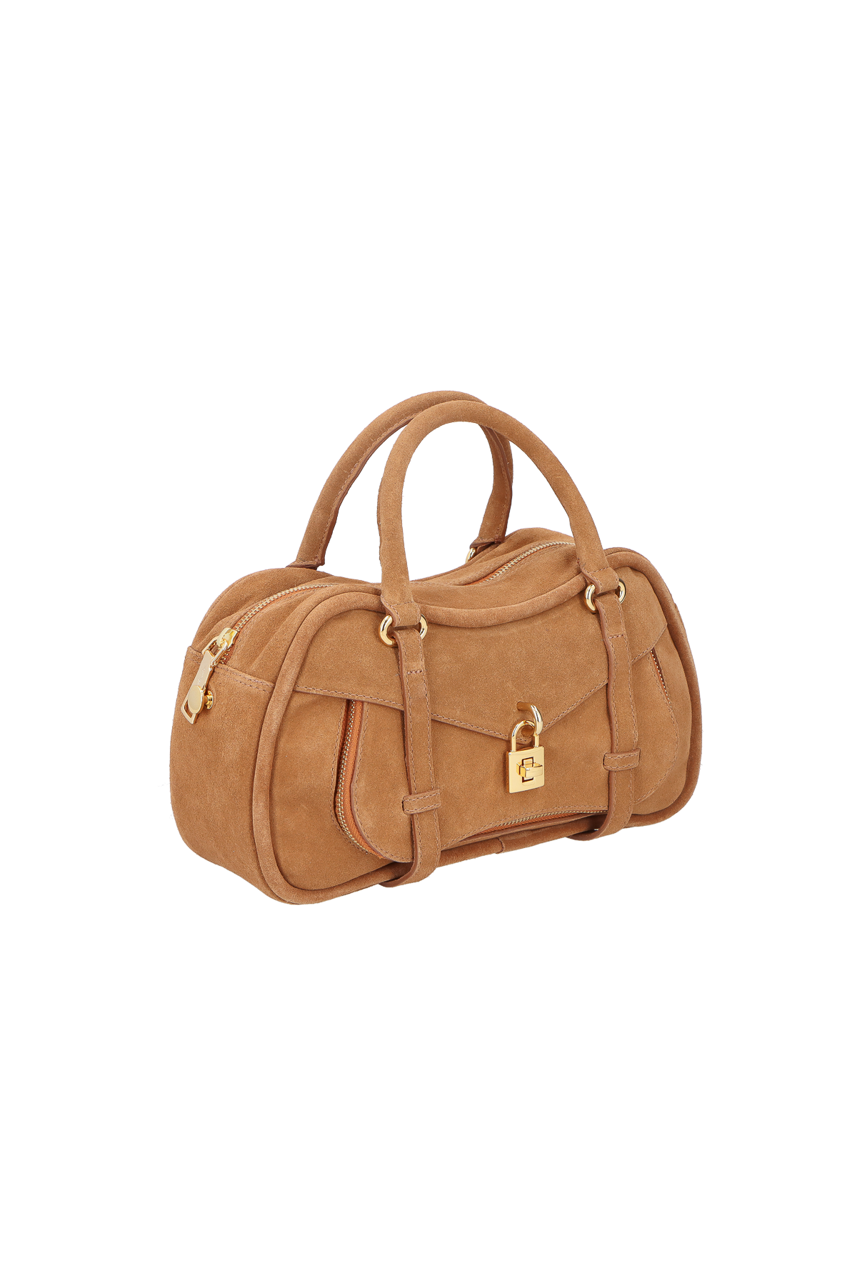 BOLSA CROSSBODY EM CAMURÇA CARAMELO GRANDE