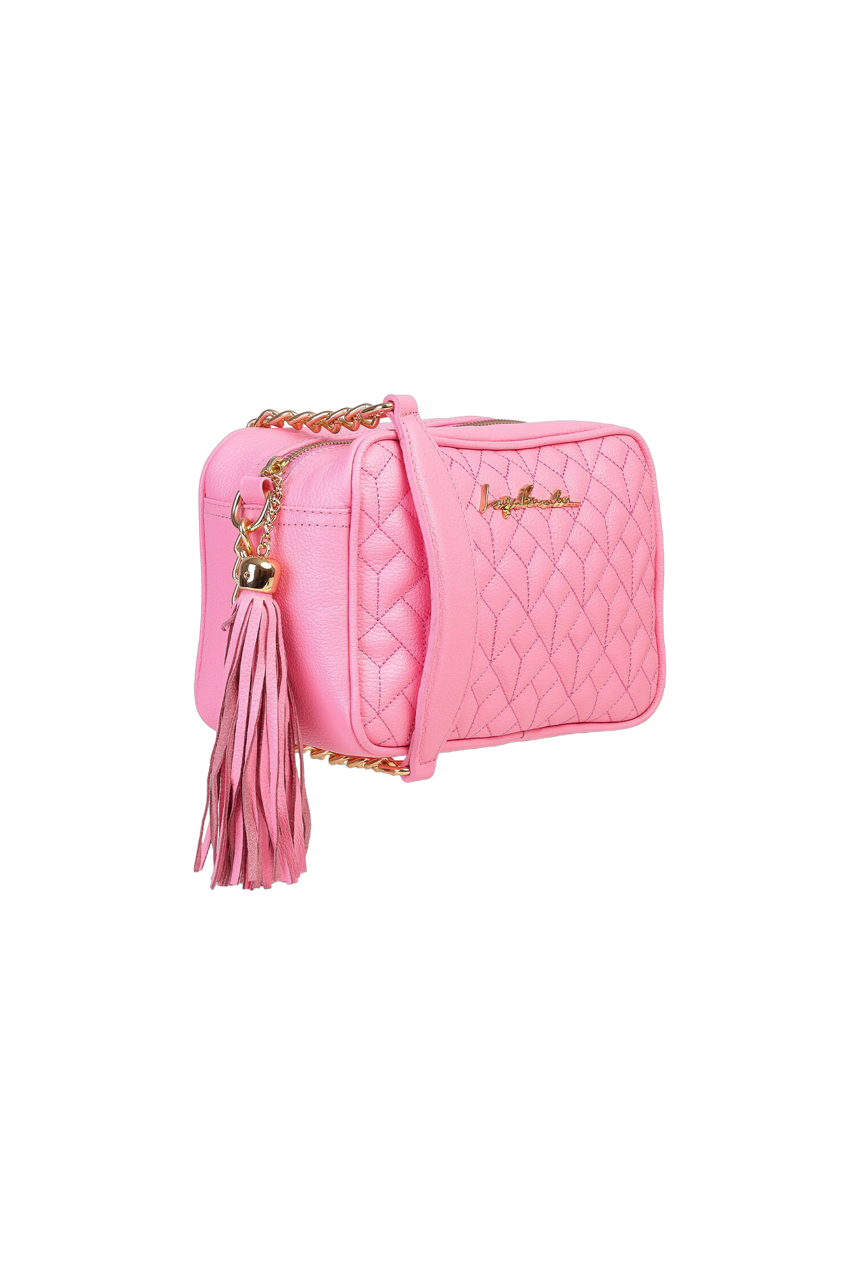 BOLSA MÉDIA CLÁSSICA ALÇA CORRENTE ROSA