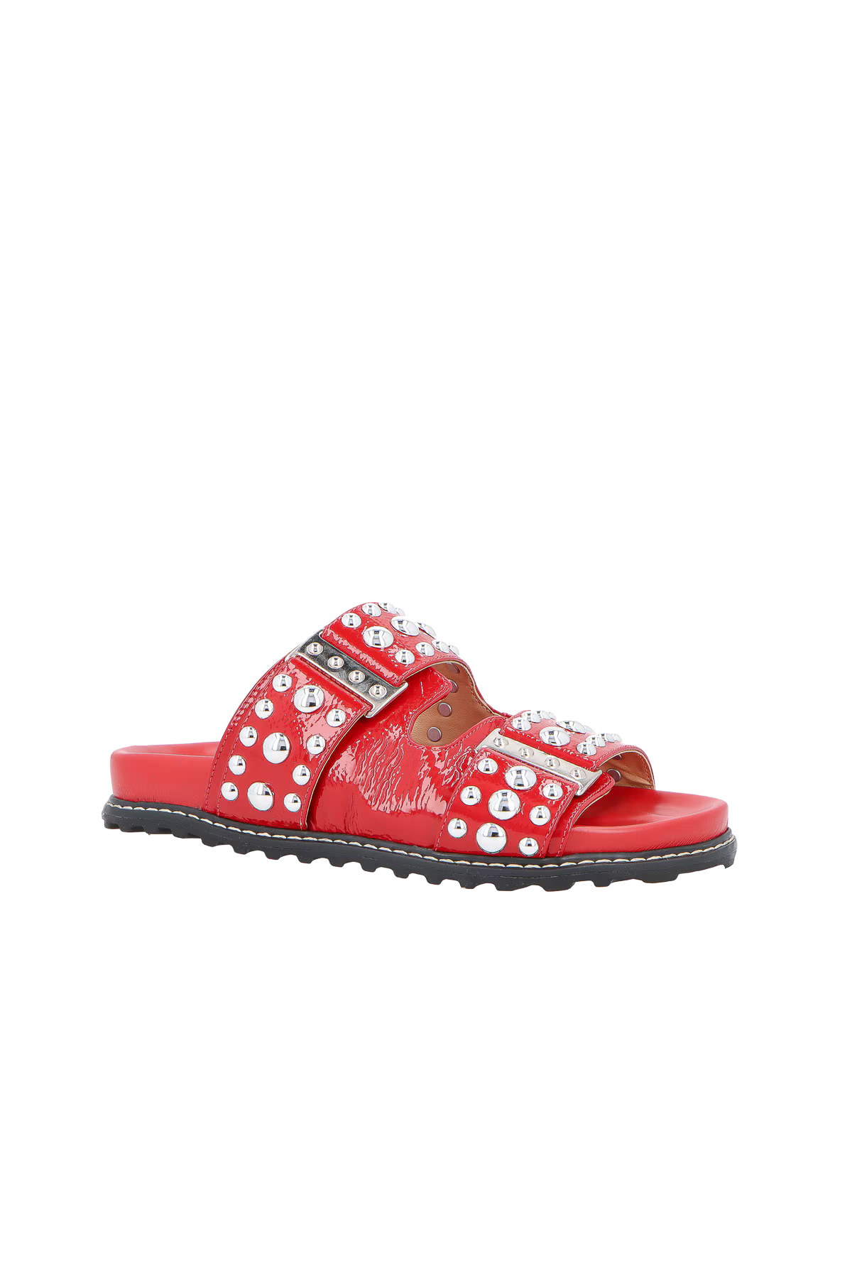SANDÁLIA PAPETE MIX METÁLICO VERNIZ VERMELHO
